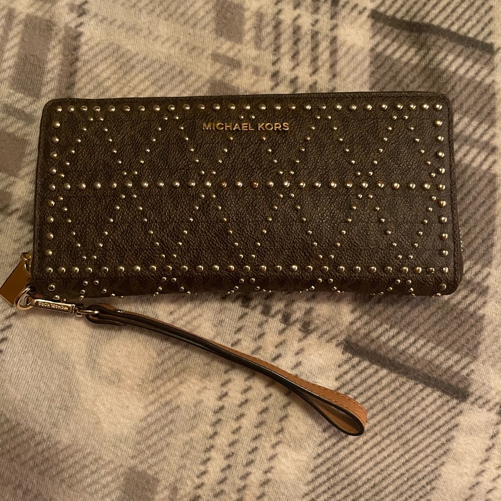 Michael Kors Studded Monogram wallet/wristlet